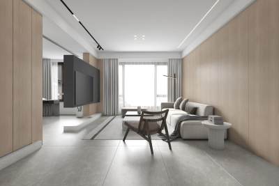 现代极简客餐厅3D模型下载